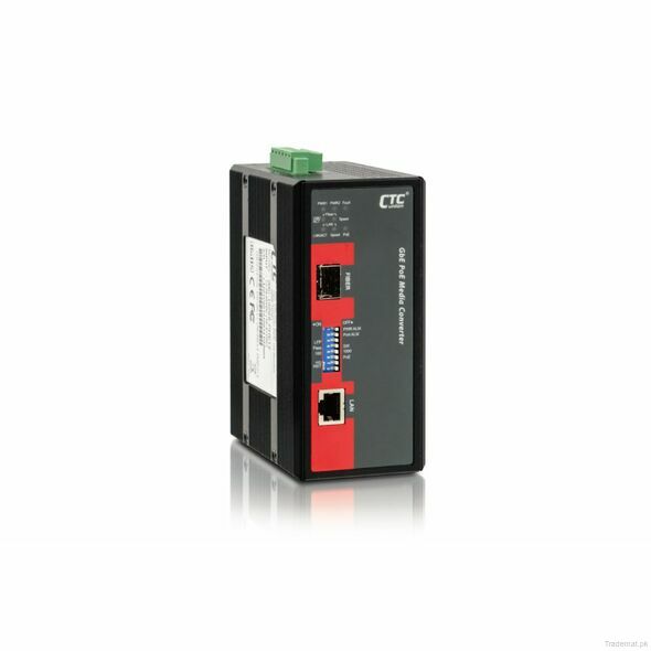Unmanaged Media Converter 1x GbE RJ45 to 1x 100/1000Base SFP with PoE PSE - IMC-1000S-PH12, Unmanaged Media Converter - Trademart.pk
