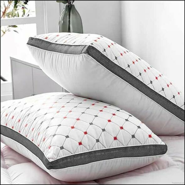 Embroidered Vacuum Packed Luxury Filled Pillow Design 112, Pillows - Trademart.pk