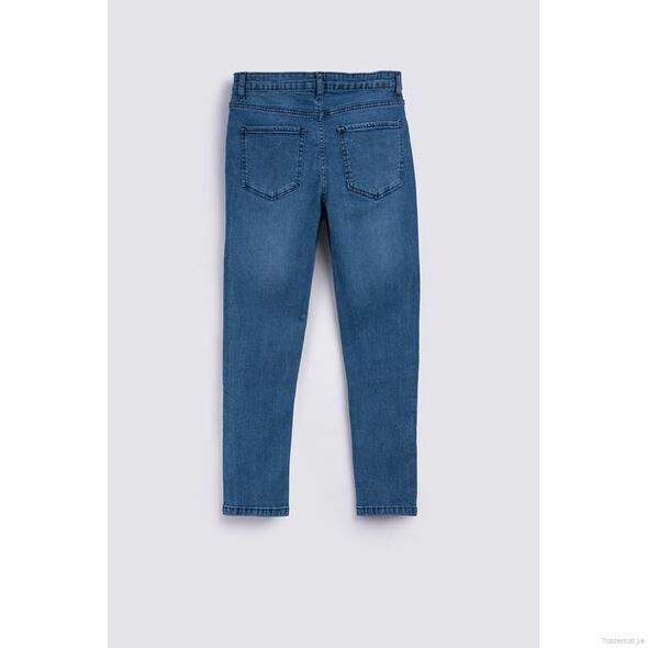 Straight Denim with Side Slit Detail, Women Jeans - Trademart.pk