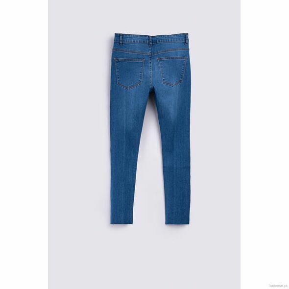 Diamontee Detail Denim, Women Jeans - Trademart.pk