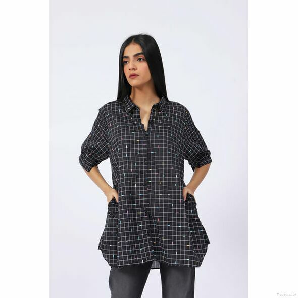 Grid Pattern Shirt, Womens Shirts - Trademart.pk