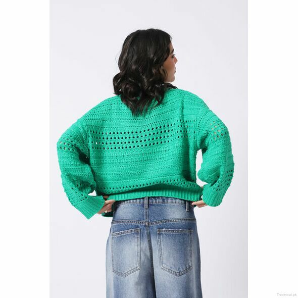 Crochet Short Sweater, Women Sweater - Trademart.pk