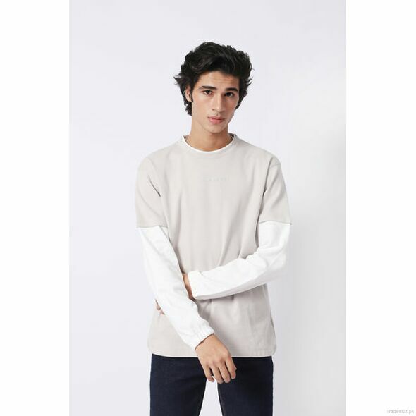 Sweatshirt with Contrast Sleeve, Men Sweatshirts - Trademart.pk