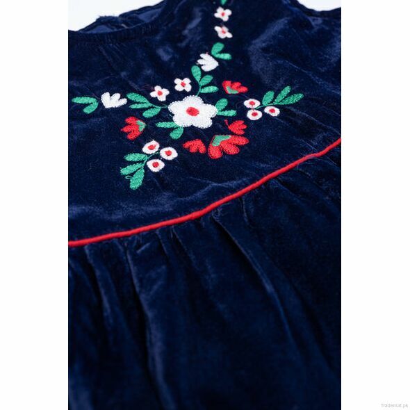Girls Embroidered Velvet Top, Girls Dresses - Trademart.pk