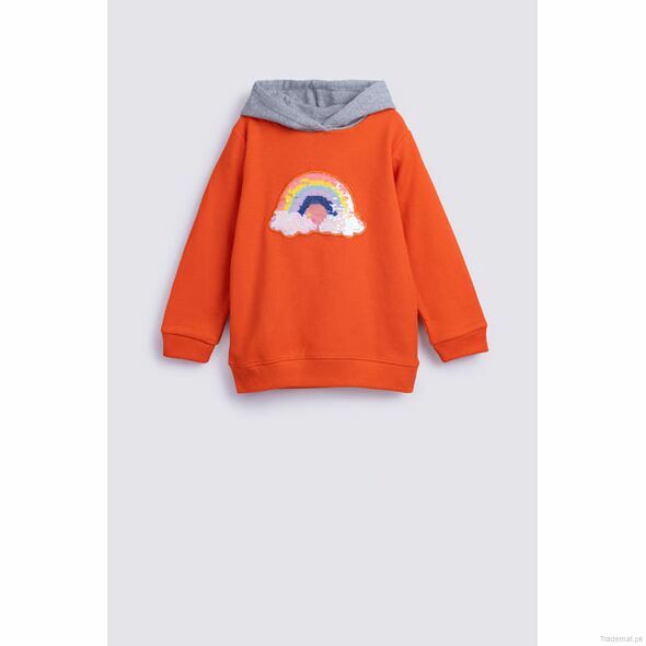 Girls Rainbow Sweater Hoodie, Girls Hoodie - Trademart.pk