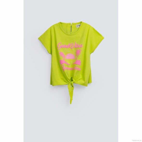 Girls Summer T-Shirt With Knot, Girls Tops & Tees - Trademart.pk