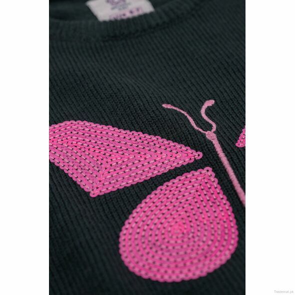 Girls Butterfly Sequin Sweater, Girls Sweaters - Trademart.pk