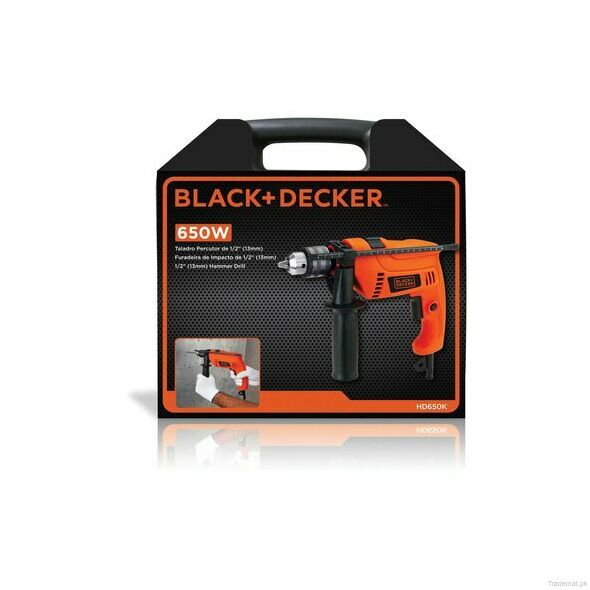 Black & Decker Drill Machine 13mm 650W Variable speed Kit Box, Drill Machine - Trademart.pk