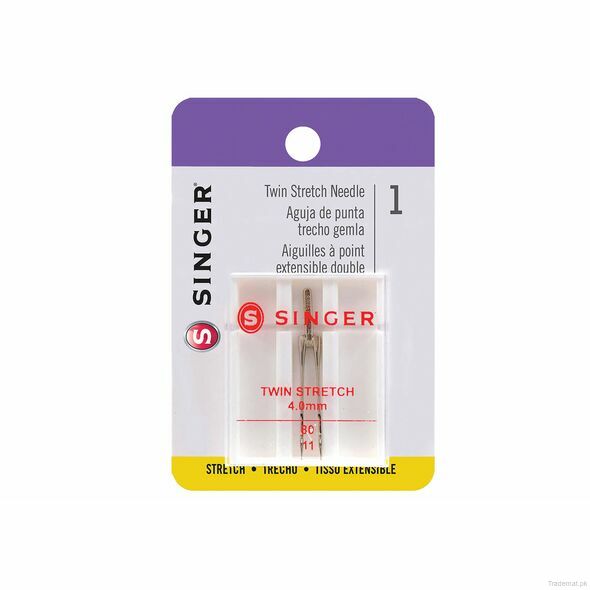 SINGER 4mm Twin Stretch Needles, Size 80/11, Sewing Needles - Trademart.pk