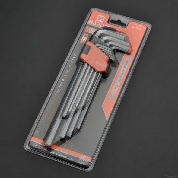 Harden 9Pcs Long Hex Key Wrench Size 1.5 - 10mm, Wrenches - Trademart.pk