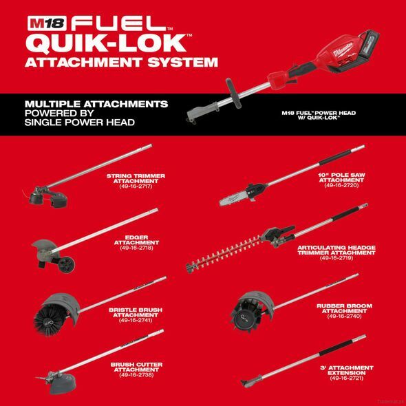 Milwaukee 49-16-2719 M18 FUEL 18V 20-Inch QUIK-LOK Hedge Trimmer Attachment, Hedge Trimmers - Trademart.pk