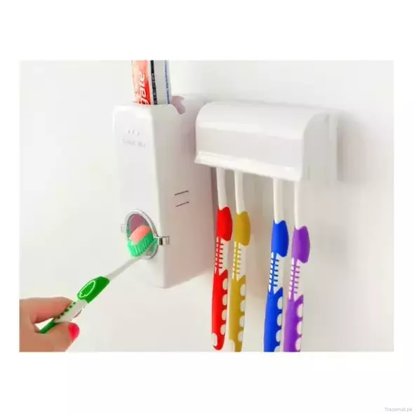 Toothbrush & Toothpaste Dispenser & Holder Set, Toothbrush Holders - Trademart.pk