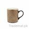 Geometric Pattern Mug - Brown And Gold, Mugs - Trademart.pk