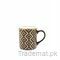 Rhombus Pattern Mug - Brown And Gold, Mugs - Trademart.pk