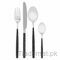 Avie 16 Pc Black And Silver Cutlery Set, Cutlery Sets - Trademart.pk